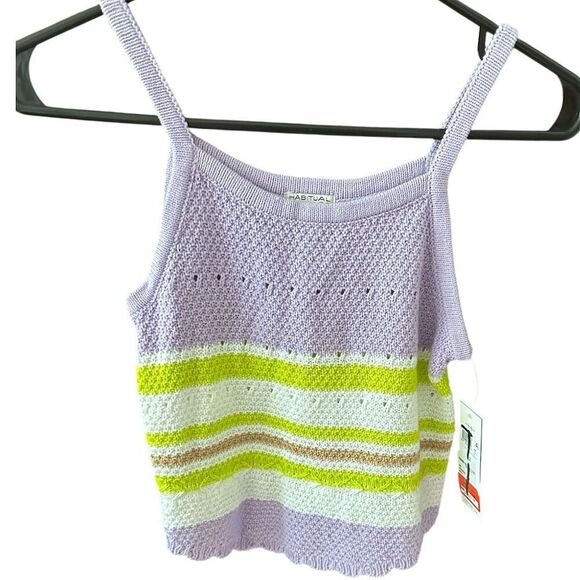 Habitual Girl Other - Habitual Girl Crochet Knit Striped Tank Top Size 12 Multicolor